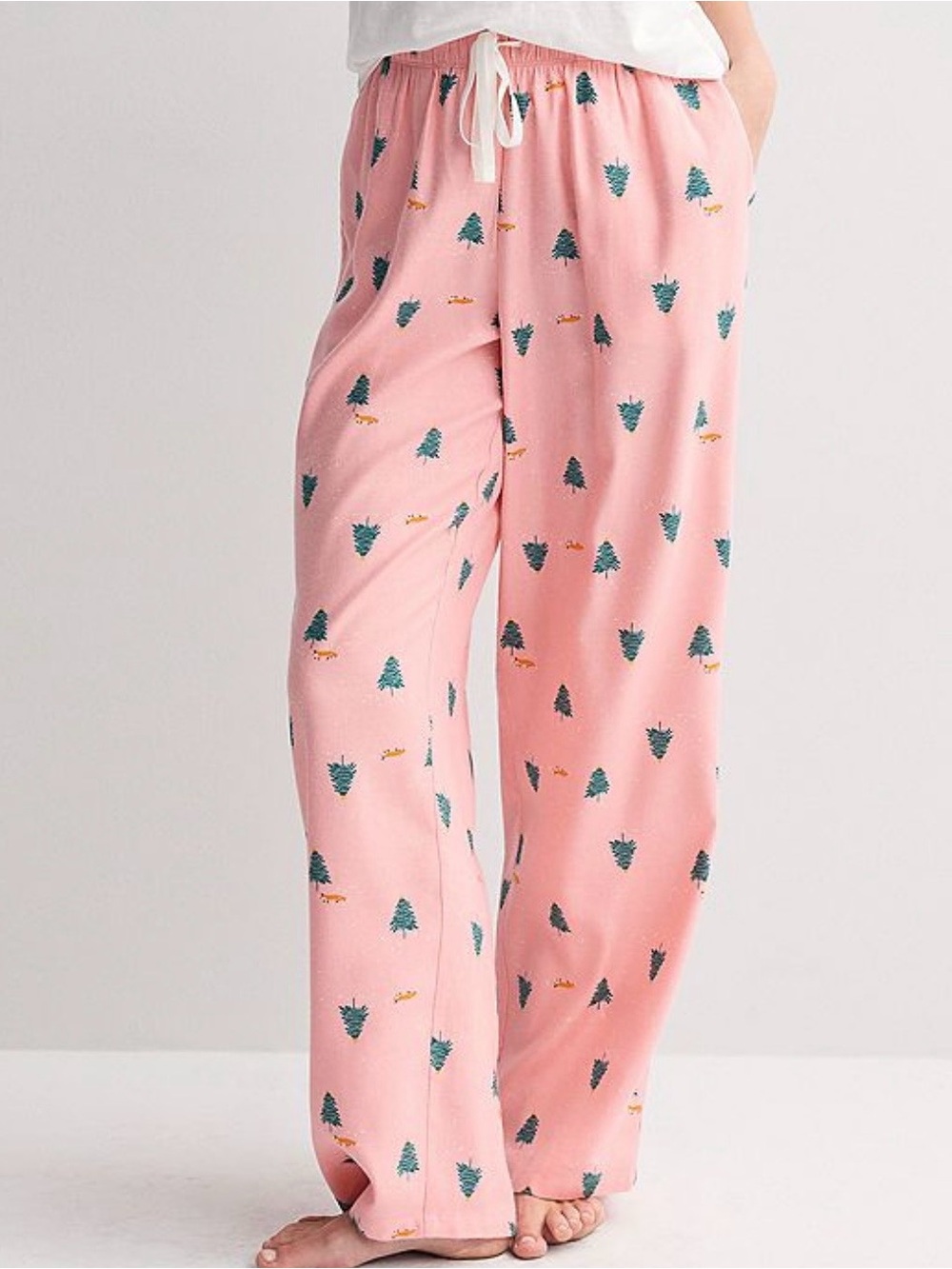 Sonoma Pink Pajama Pants with Green Tree Print